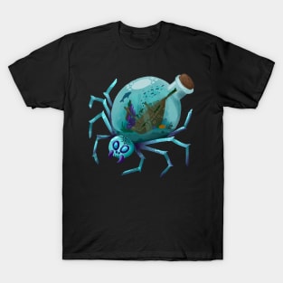 Giant Sea Spider with Ship in a Bottle T-Shirt